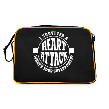 I survived a heart attack - Retro Bag - black/gold - Back