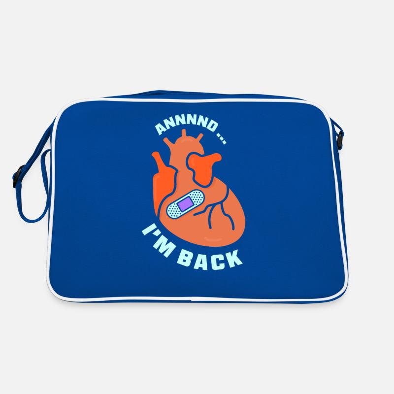 Und Ich Bin Wieder Da Herzinfarkt Herzanfall Retro Tasche