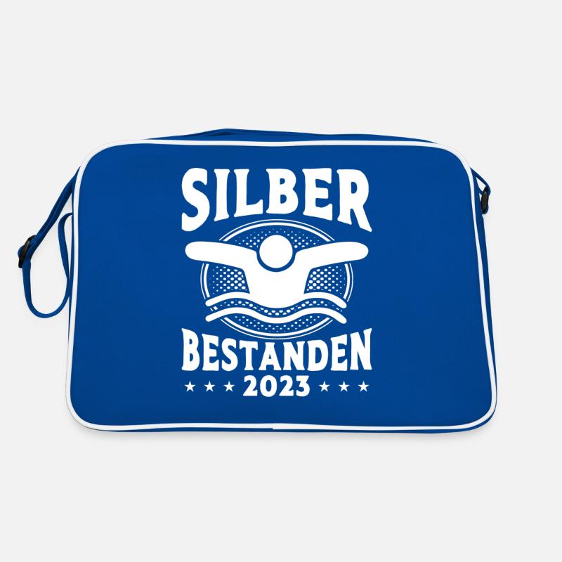 Silber Schwimmer Prüfung Silber Schwimmabzeichen Retro Tasche