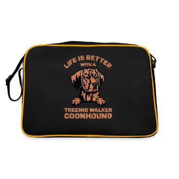 Life is better with a treeing walker coonhound - - Retro Bag - black/gold - Back