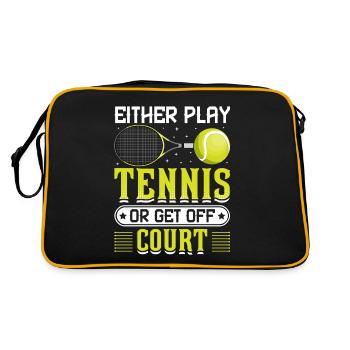 Entweder Tennis Spielen Oder Aussteigen Spaß - Retro Tasche - Schwarz/Gold - Hinten