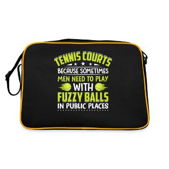 Tennis courts Playing fun with fuzzy balls - Retro Bag - black/gold - Back