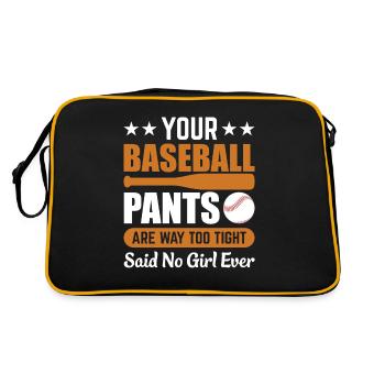 Baseball Pants Are Tight Funny Sports Players - Retro Bag - black/gold - Back