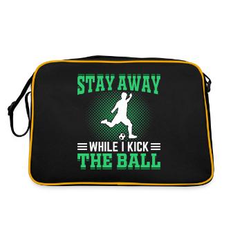 Restez à l’écart pendant que je frappe le ballon de football - Sac Retro - noir/or - Dos