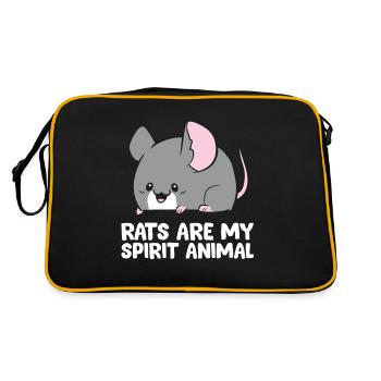 Les rats sont mon animal d’âme Rat mignon - Sac Retro - noir/or - Dos