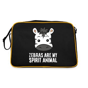 Funny Zebra Lover Zebras Are My Spirit Animal - Retro Bag - black/gold - Back