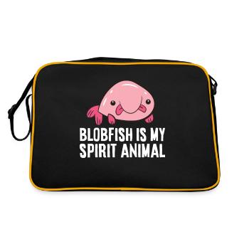 Blobfisch ist mein Seelentier Blobfisch - Retro Tasche - Schwarz/Gold - Hinten