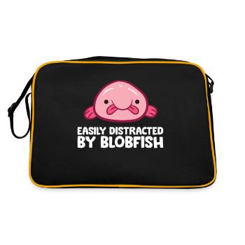 Blobfish Sea Creature Easily Distracted By - Retro Bag - black/gold - Back
