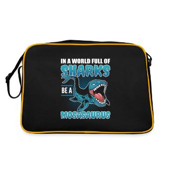 Dans un monde plein de requins, soyez un Mosasaurus - Sac Retro - noir/or - Dos