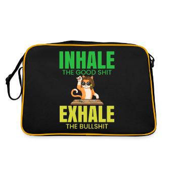 Inhaler la bonne merde expirer la connerie 420 Weed - Sac Retro - noir/or - Dos