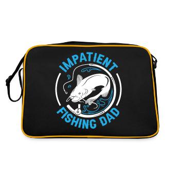 Impatient Father Fishing Fisherman Fishing - Retro Bag - black/gold - Back