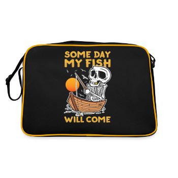 One day my fish will bite fishermen - Retro Bag - black/gold - Back