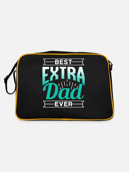 Meilleur papa supplémentaire de tous les temps beau-père stepdad - Sac Retro - noir/or - Dos