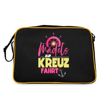 Mädchen Frauen Kreuzfahrt - Retro Tasche - Schwarz/Gold - Hinten