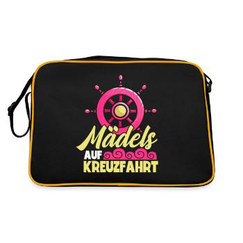 Mädchen Frauen Kreuzfahrt - Retro Tasche - Schwarz/Gold - Hinten