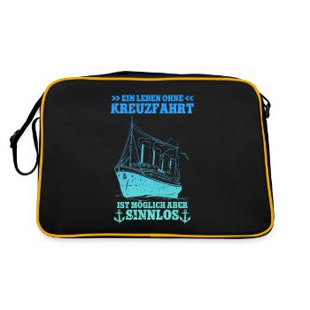 Kreuzfahrt - Retro Tasche - Schwarz/Gold - Hinten