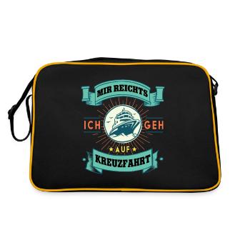 Mir reichts ich geh auf Kreuzfahrt - Retro Tasche - Schwarz/Gold - Hinten