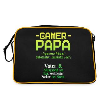 Jeu de hasard Gamer Papa - Sac Retro - noir/or - Dos