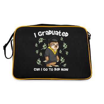 Graduation Quote Sloth Highschool Graduate - Retro Bag - black/gold - Back