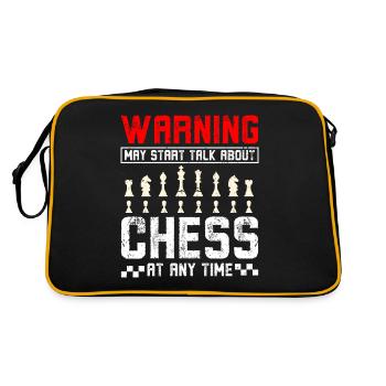 May start talking about chess - Retro Tasche - Schwarz/Gold - Hinten
