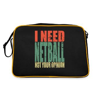 Netball saying funny - Retro Bag - black/gold - Back