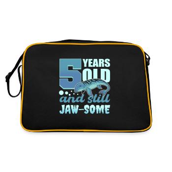 5 ans et encore jaw-Some Mosasaurus Anniversaire - Sac Retro - noir/or - Dos