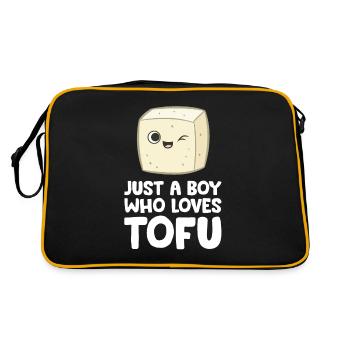 Just a Boy Who Loves Tofus - Retro Bag - black/gold - Back