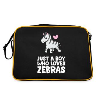 Just a Boy Who Loves Zebras - Retro Bag - black/gold - Back