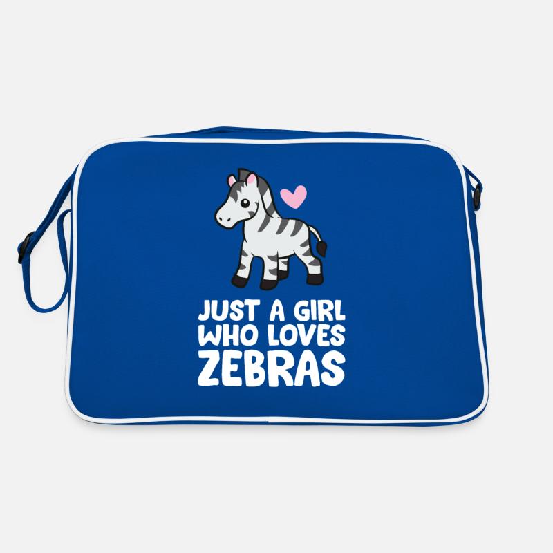 Nur ein Mädchen, das Zebras liebt Retro Tasche
