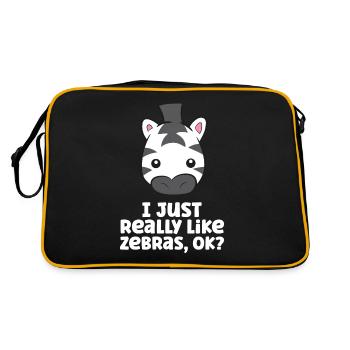 Zebra Lover I Just Really Like Zebras - Retro Bag - black/gold - Back