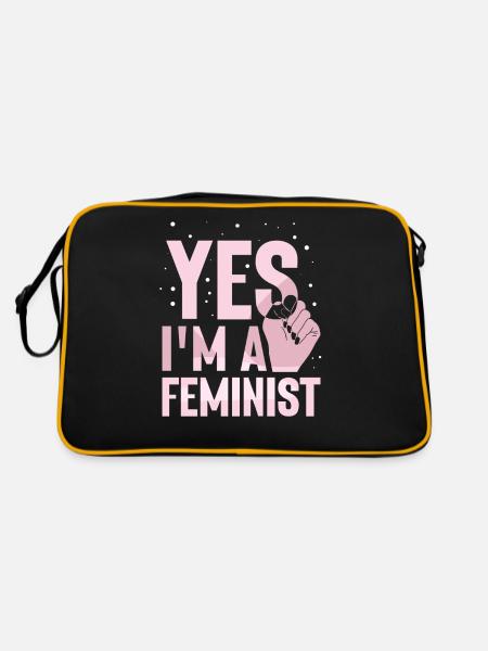 Yes I am a feminist feminist feminism - Retro Bag - black/gold - Back