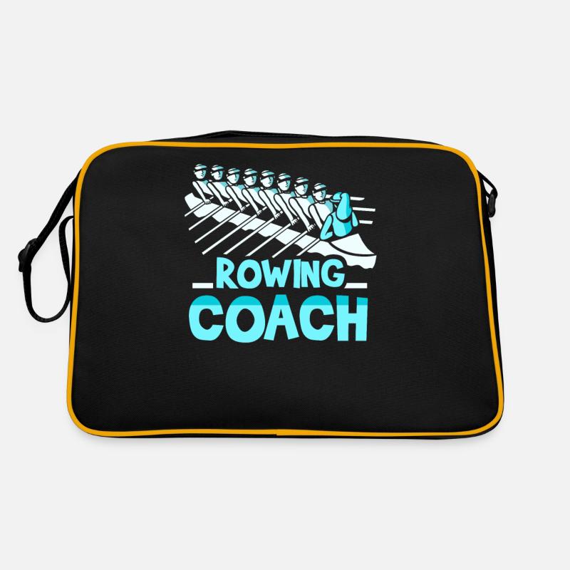 Rudertrainer Trainer Ruderboot Rudern Ruderer - Retro Tasche - Schwarz/Gold