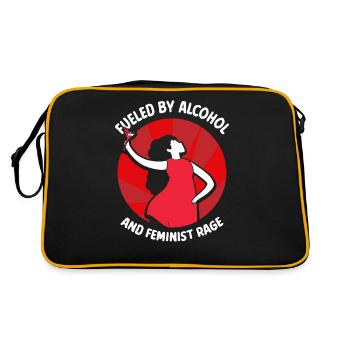Driven by alcohol and feminist anger - Retro Bag - black/gold - Back