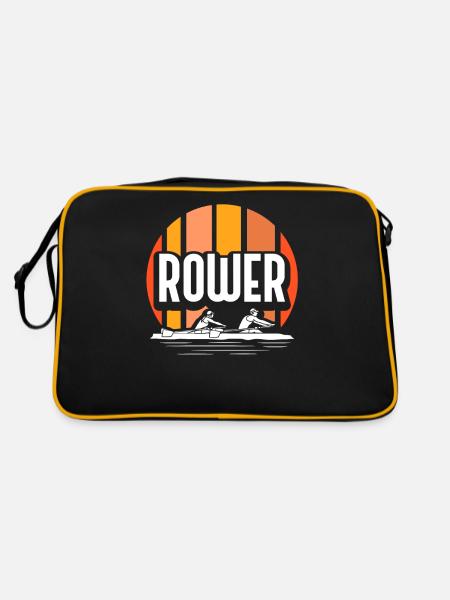 Rower Rowing Rowing Boat Rowing Rowing - Retro Bag - black/gold - Back