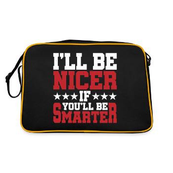Je serai plus gentil si tu es plus intelligent - Sac Retro - noir/or - Dos