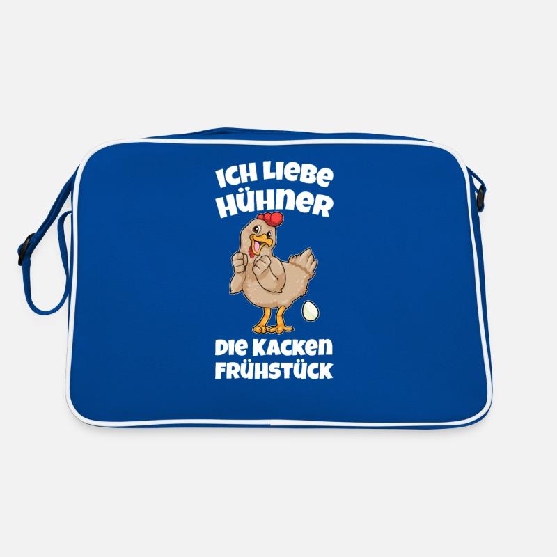 Ich Liebe Hühner Frühstück Eier Hühnerflüsterer Retro Tasche
