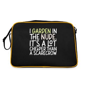 I Garden In The Nude I Garten Lustig - Retro Tasche - Schwarz/Gold - Hinten