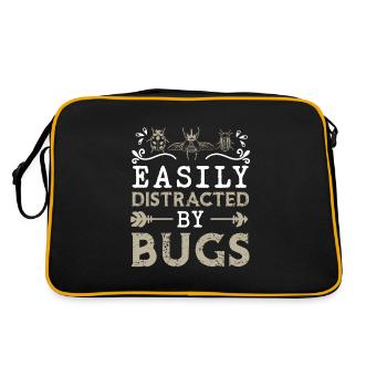 Easily Distracted By Bugs Funny Entomologist Bug - Retro Bag - black/gold - Back
