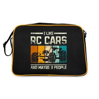 I like rc cars and maybe 3 people - Retro Tasche - Schwarz/Gold - Hinten