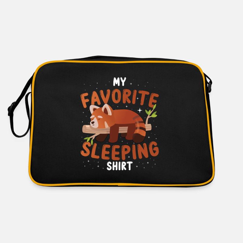Roter Panda Schlafshirt Nachthemd Pyjama Geschenk Retro Tasche