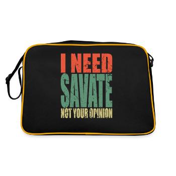 Savate Spruch lustig - Retro Tasche - Schwarz/Gold - Hinten
