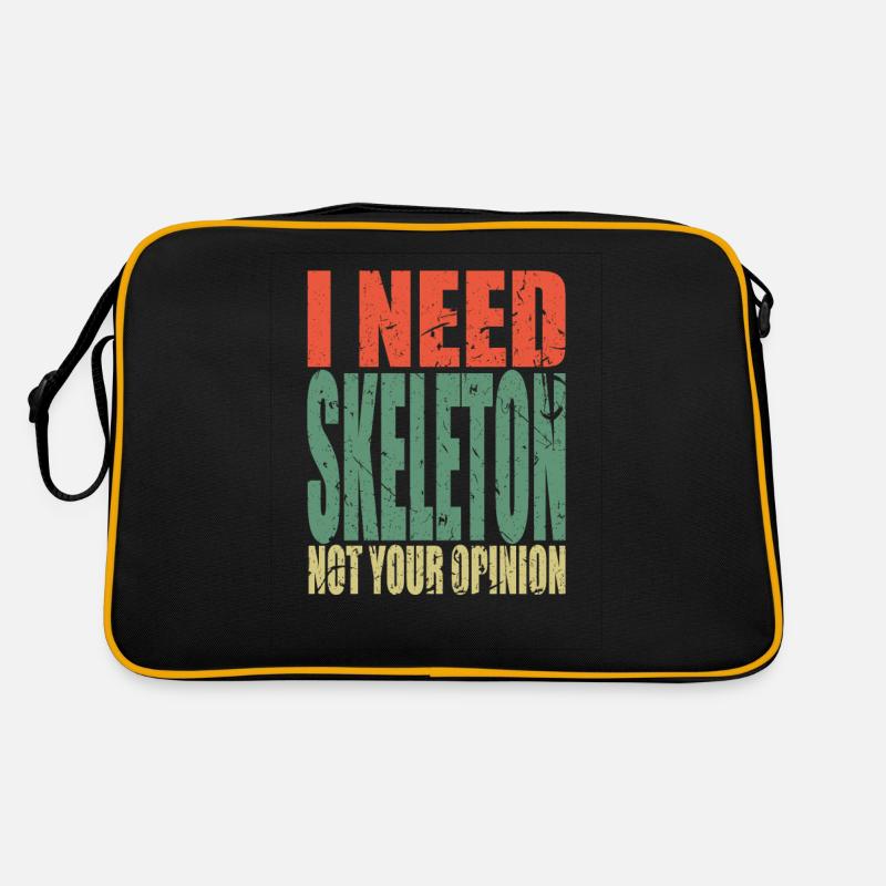 Skeleton Spruch lustig Retro Tasche