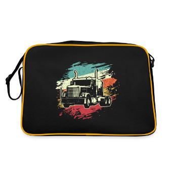 Trucker Big Rig Semi-Trailer Vintage Truck Driver - Retro Bag - black/gold - Back