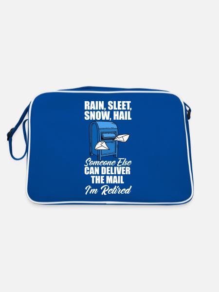 Lustige Briefzusteller Briefträger Post Geschenke - Retro Tasche - Blau/Weiß - Hinten