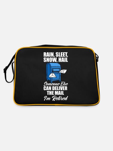 Lustige Briefzusteller Briefträger Post Geschenke - Retro Tasche - Schwarz/Gold - Hinten