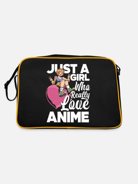 Funny Anime Gift - Retro Bag - black/gold - Back