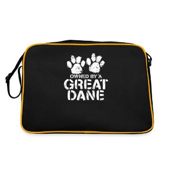Im Besitz einer Dogge - Jagdhund - Retro Tasche - Schwarz/Gold - Hinten