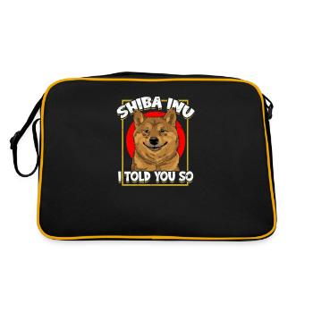 Shiba Inu I told you so - shiba - Retro Bag - black/gold - Back