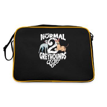 Ich war normal vor 2 Windhunden - Windhund - Retro Tasche - Schwarz/Gold - Hinten