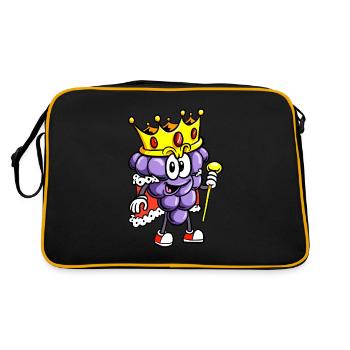 Weintrinker Traubenwein mit Anbau - Retro Tasche - Schwarz/Gold - Hinten